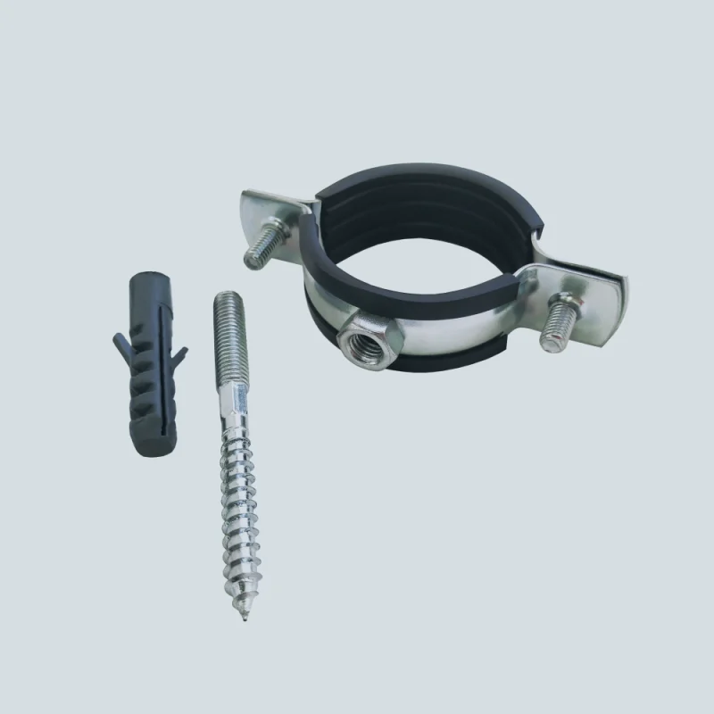 Хомут оцинкованный с резиновым уплотнением