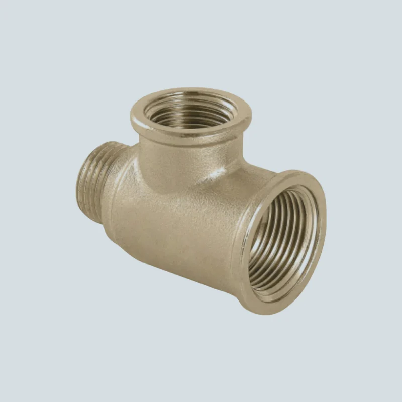 Тройник с переходом на наружную резьбу ВР-ВР-НР