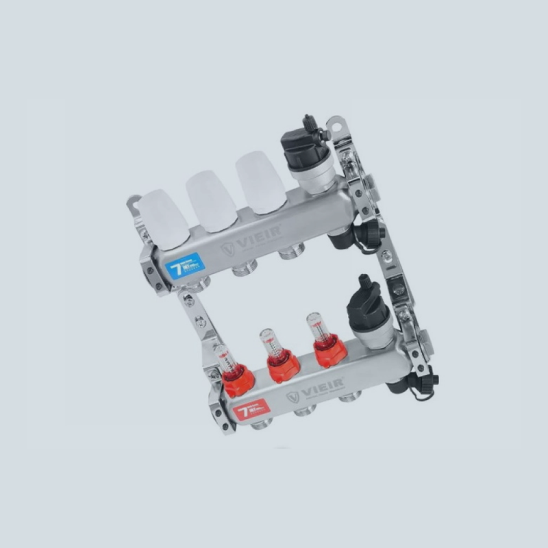 Группа коллекторная (4-10 выходов) с расходомерами, с воздухоотводчиками VALFEX (без кранов)