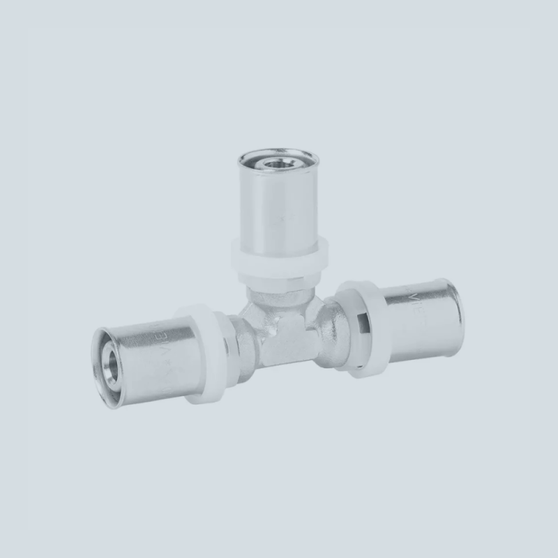 Пресс-тройник 16 x 16 x 16 мм (латунный) для металлопластиковых труб