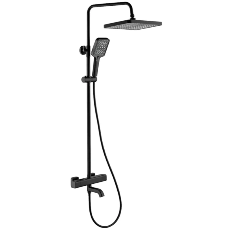 Душевая система с тропическим душем VIEIR V113563C (черная)