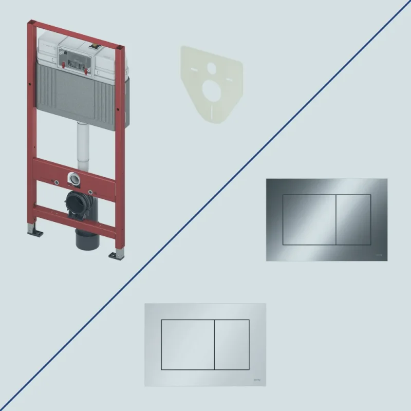 Инсталляция для подвесного унитаза TECEbase 2.0 с панелью смыва TECEnow