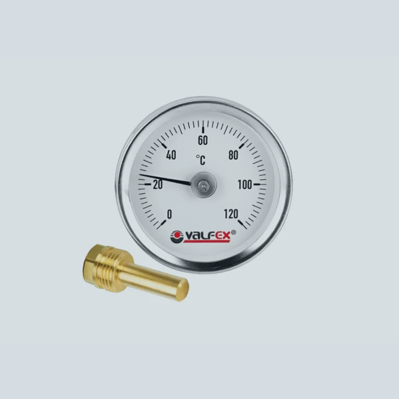 Термометр биметаллический с погружной гильзой 1/4" (заднее подключение)