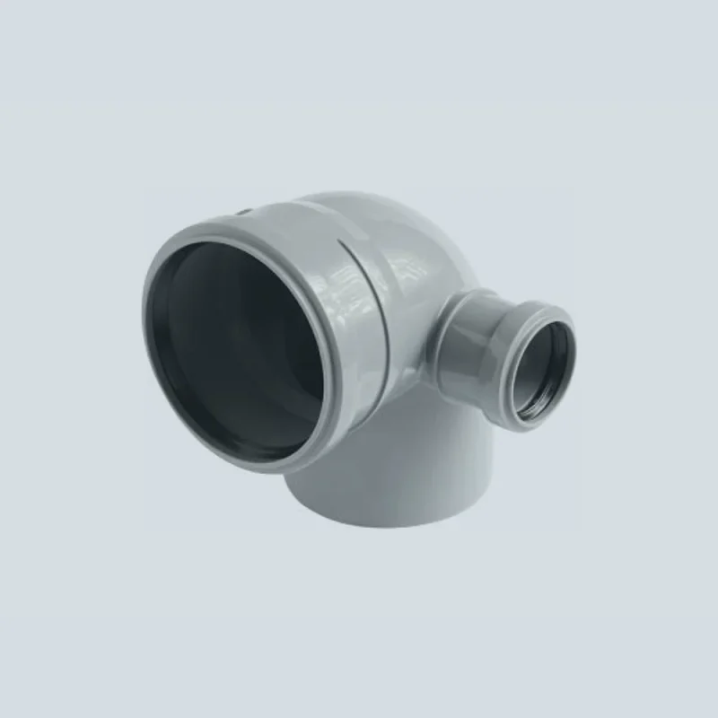 Отвод 110 мм 90° с выпуском на 50 мм справа VALFEX для внутренней канализации