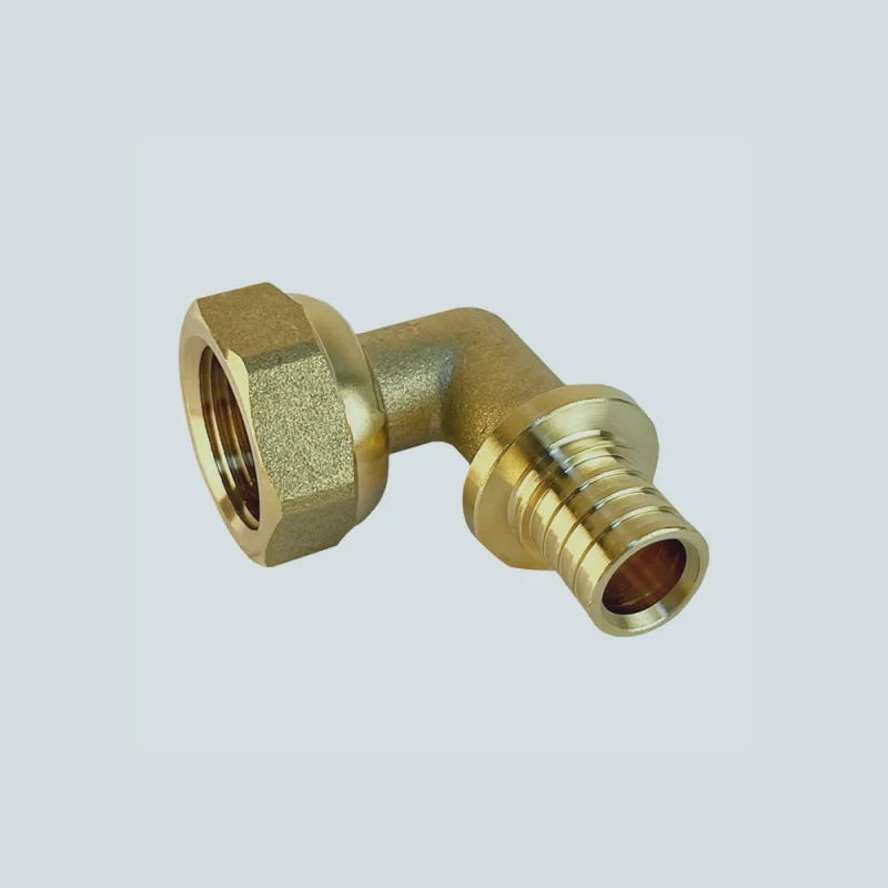 Угольник надвижной (аксиальный) латунный с накидной гайкой