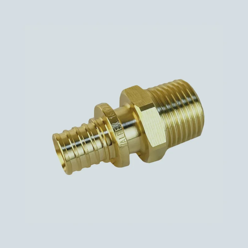 Соединитель надвижной (аксиальный) с переходом на наружную резьбу латунный (16, 20 мм)