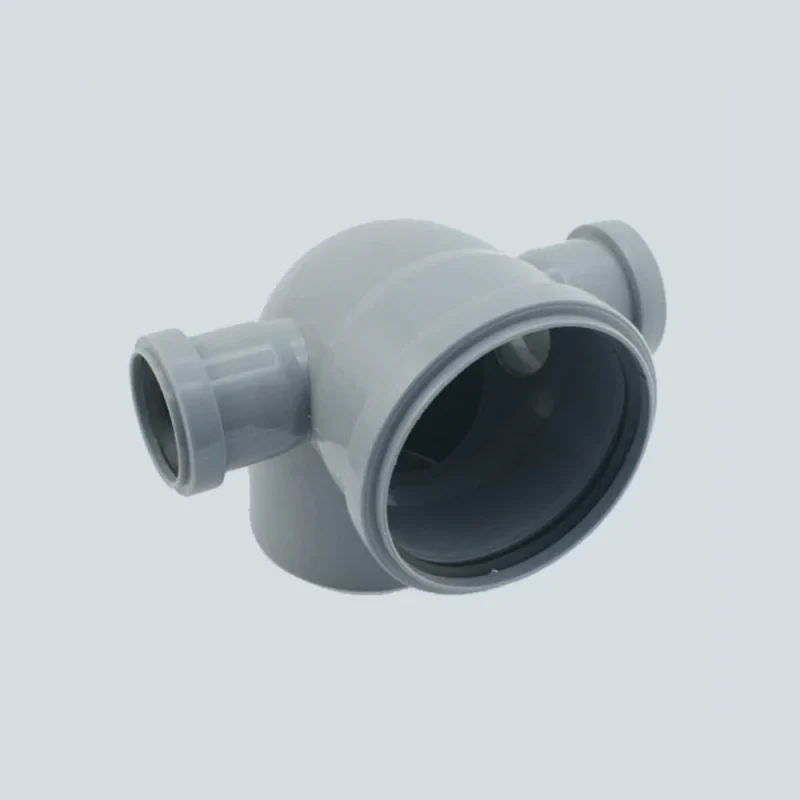 Отвод 110 мм 90° с выпуском на 50 мм левый-правый VALFEX для внутренней канализации