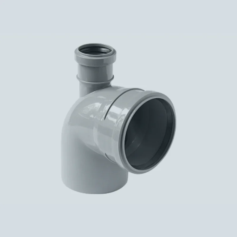 Отвод 110 мм 90° с выпуском на 50 мм фронт-верх VALFEX для внутренней канализации