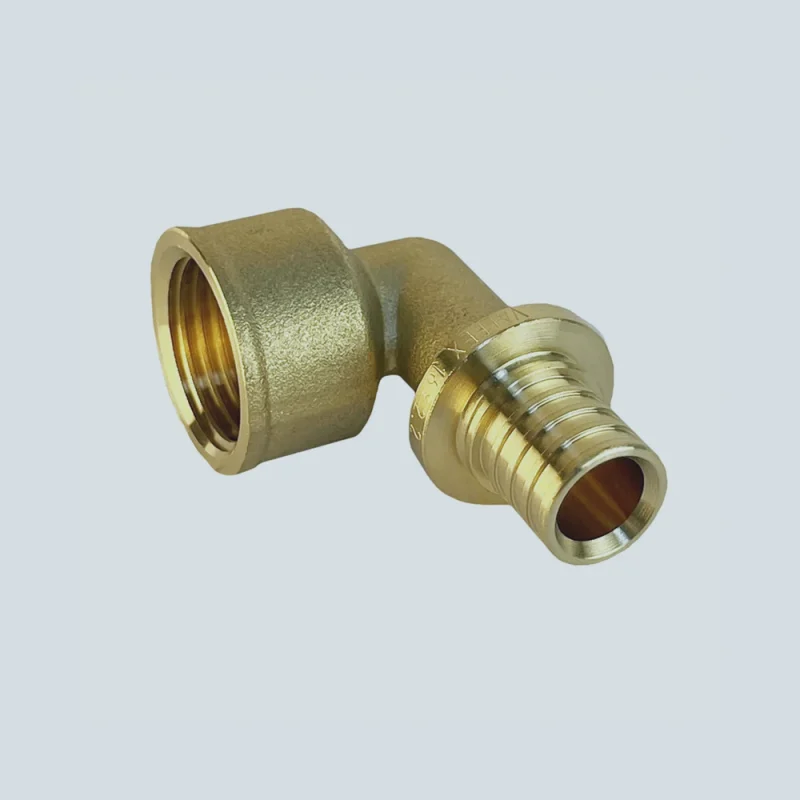 Угольник надвижной (аксиальный) с переходом на внутреннюю резьбу латунный (16, 20, 25 мм)