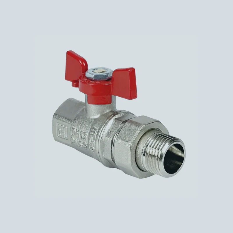 Кран шаровой с американкой ВР-НР латунный с никелевым покрытием VALFEX PREMIUM