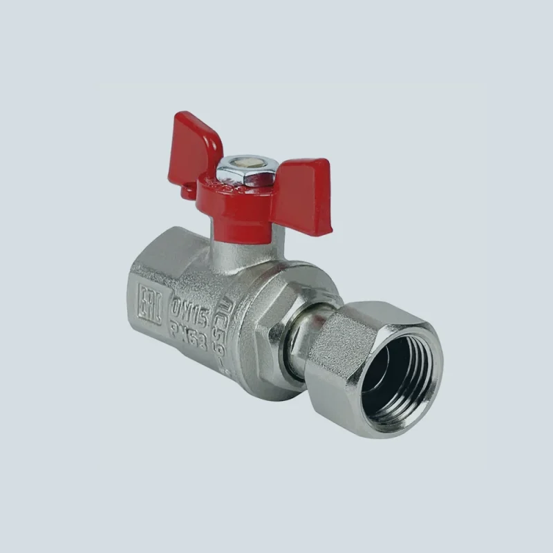 Кран шаровой с накидной гайкой ВР-ВР латунный с никелевым покрытием VALFEX PREMIUM