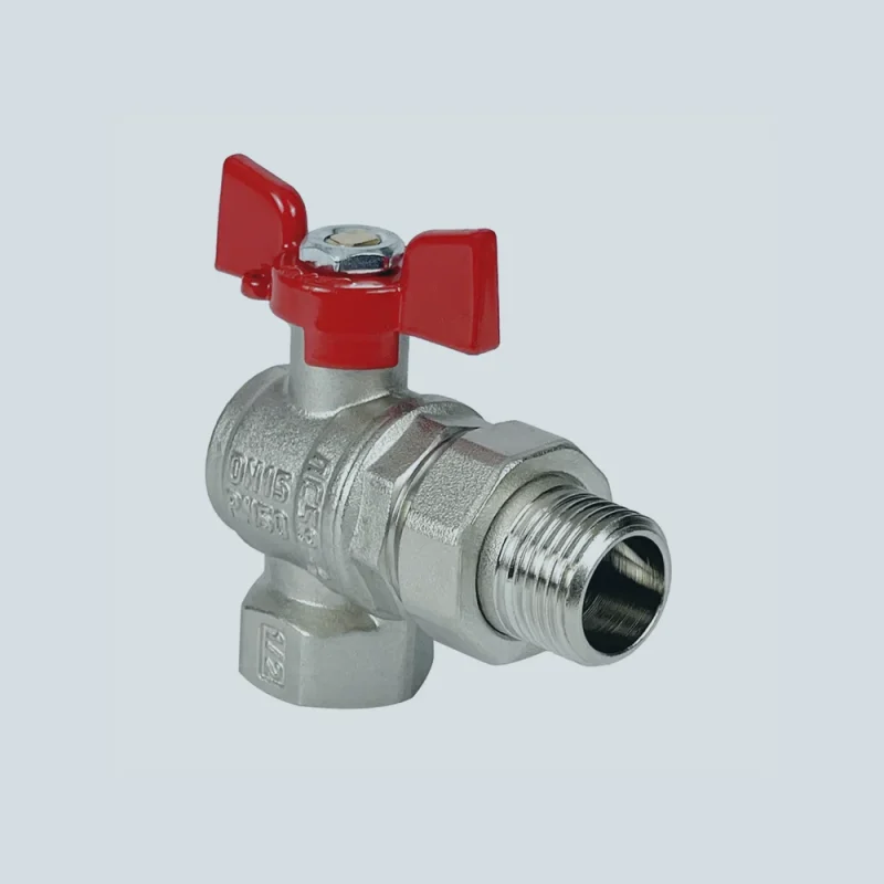 Кран шаровой угловой ВР-НР латунный с никелевым покрытием VALFEX PREMIUM