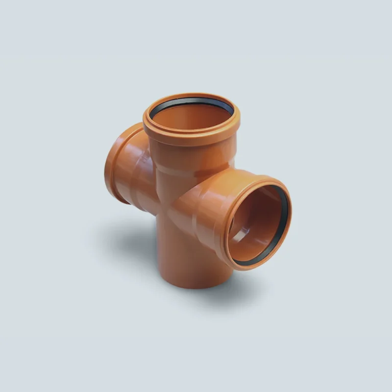 Крестовина одноплоскостная 90° для наружной канализации (110 мм)