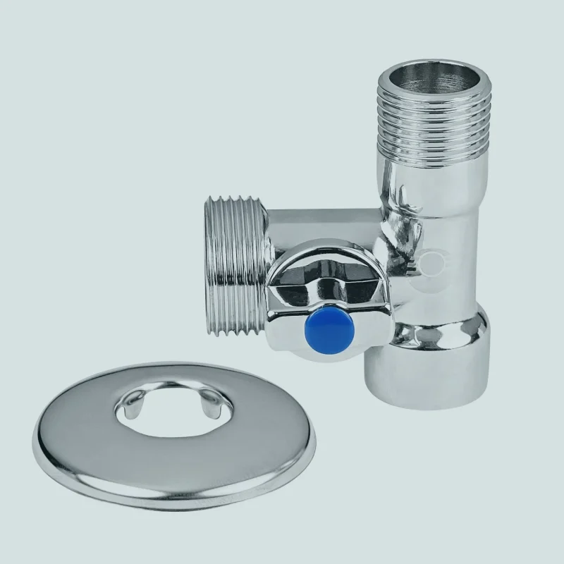 Кран шаровой правый (латунный хромированный)